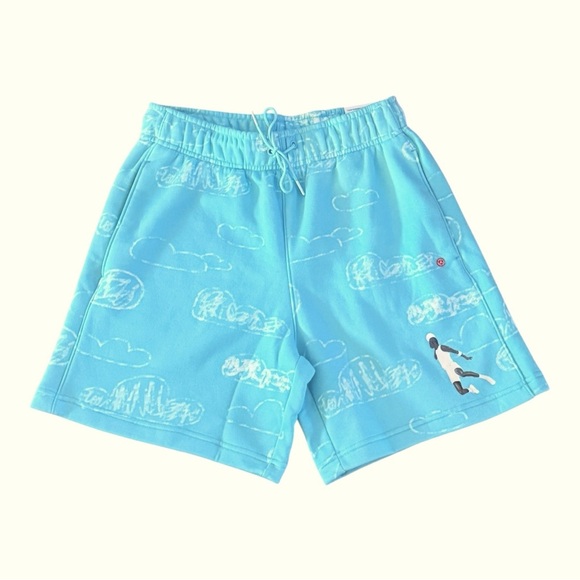 JORDAN Artist Series By Duncan Parker Fleece Shorts Aqua Size S NEW - Picture 3 of 9